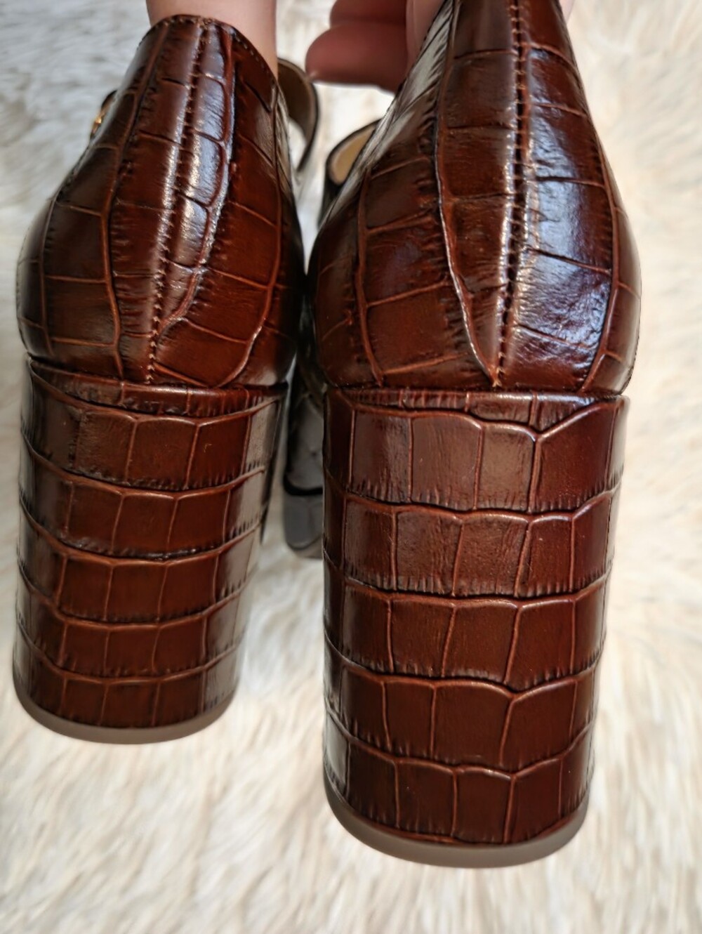 Sezane Monique Babies High Heel in Choco Croco size 39 - Picture 8 of 12